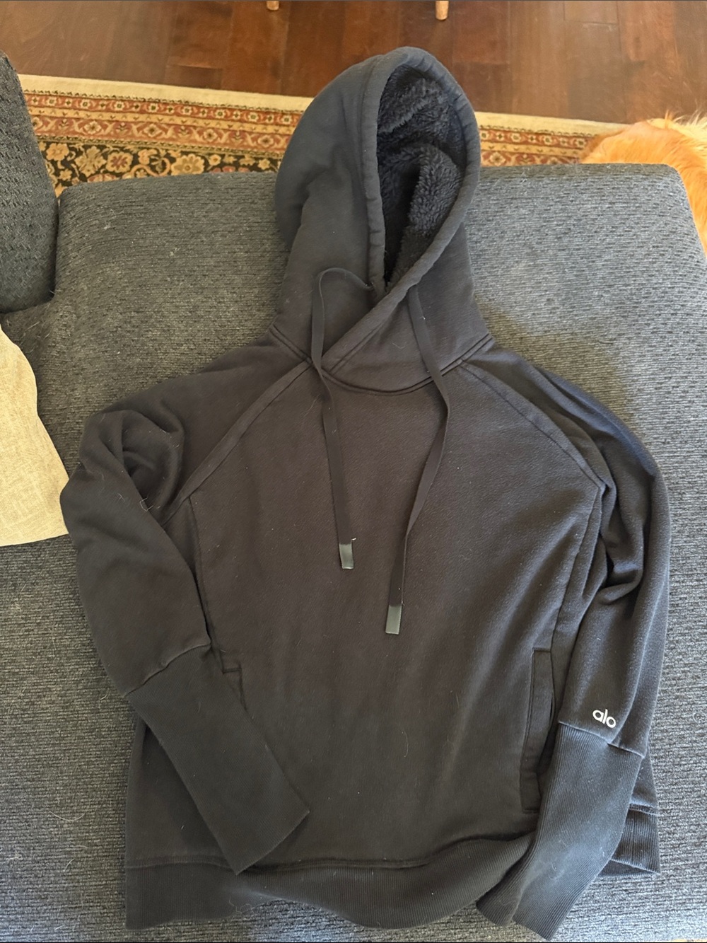 ALO Yoga Black Sherpa-Lined Women’s Hoodie